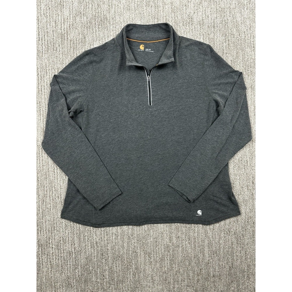 Carhartt Force Delmont Quarter Zip Shirt Womens 2XL Gray Pullover Long Sleeve